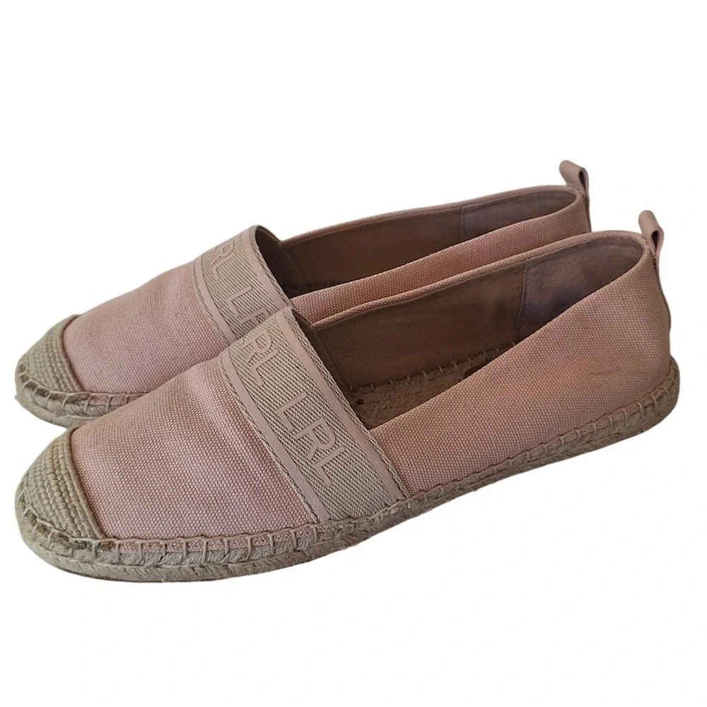 Lauren‎ Ralph Lauren Espadrille Women US 10 Caylee Canvas Flat Natural pink